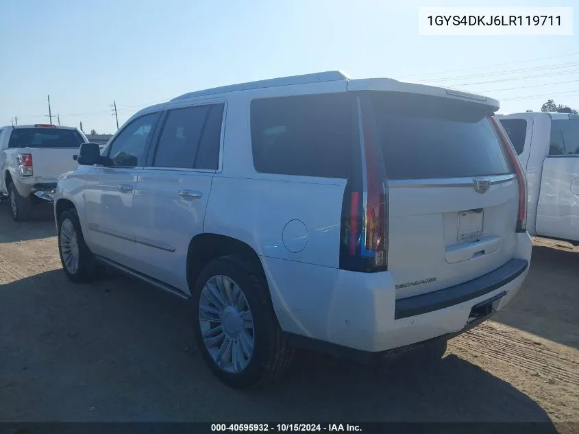 2020 Cadillac Escalade 4Wd Platinum VIN: 1GYS4DKJ6LR119711 Lot: 40595932