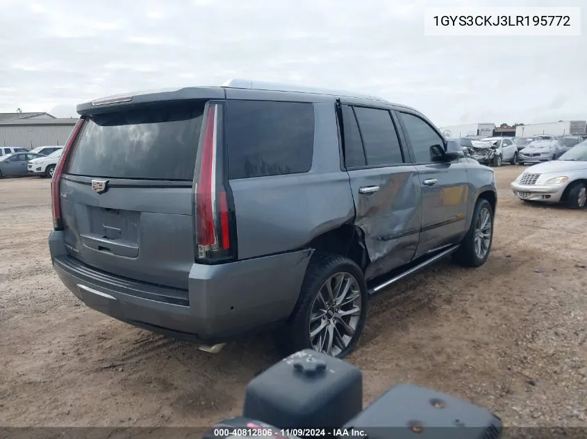 2020 Cadillac Escalade 2Wd Premium Luxury VIN: 1GYS3CKJ3LR195772 Lot: 40812806