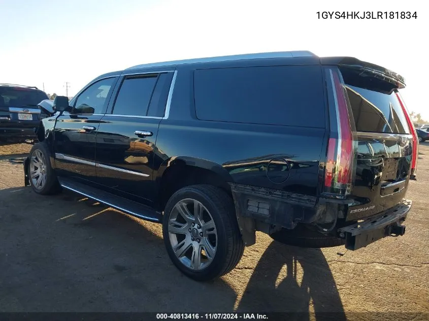 2020 Cadillac Escalade Esv 4Wd Luxury VIN: 1GYS4HKJ3LR181834 Lot: 40813416