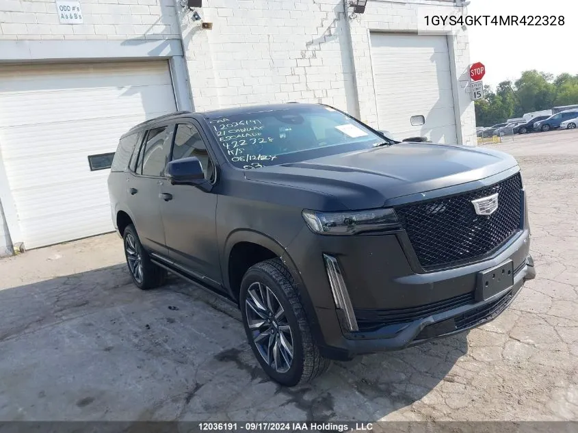 2021 Cadillac Escalade VIN: 1GYS4GKT4MR422328 Lot: 12036191