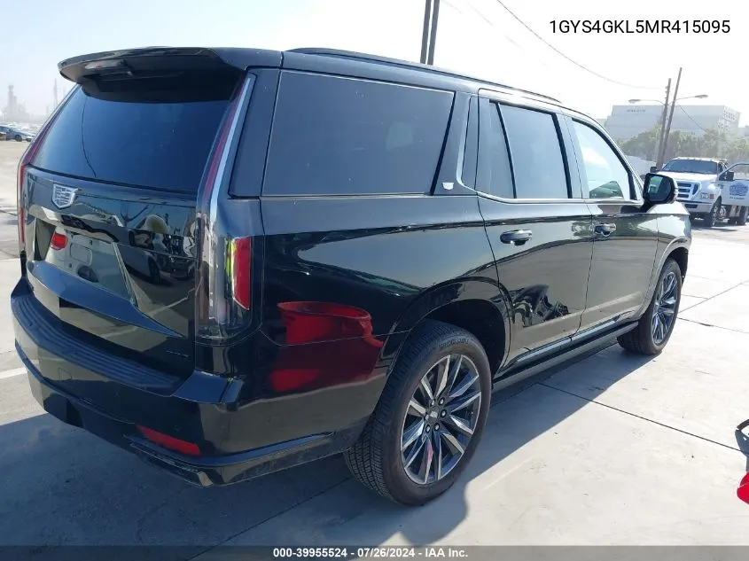 2021 Cadillac Escalade 4Wd Sport Platinum VIN: 1GYS4GKL5MR415095 Lot: 39955524