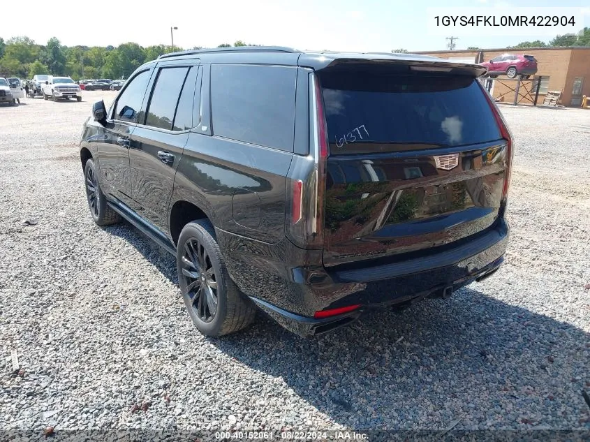 2021 Cadillac Escalade 4Wd Sport VIN: 1GYS4FKL0MR422904 Lot: 40152061