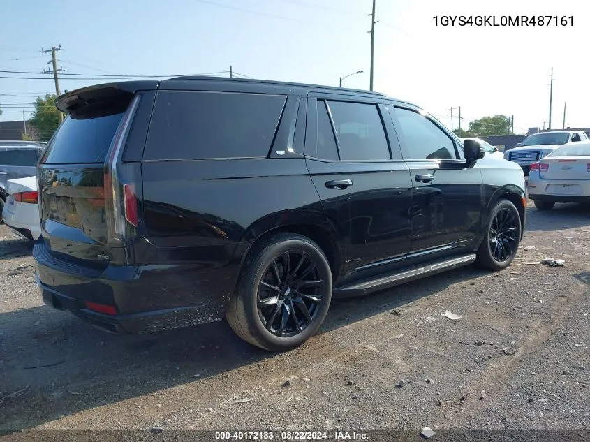 2021 Cadillac Escalade 4Wd Sport Platinum VIN: 1GYS4GKL0MR487161 Lot: 40172183