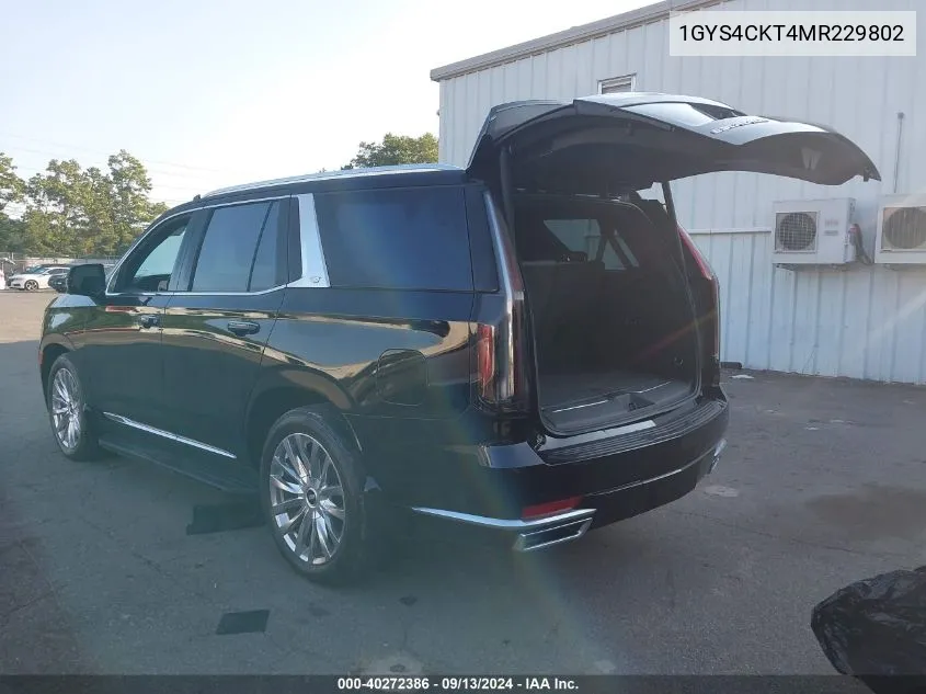 2021 Cadillac Escalade 4Wd Premium Luxury VIN: 1GYS4CKT4MR229802 Lot: 40272386