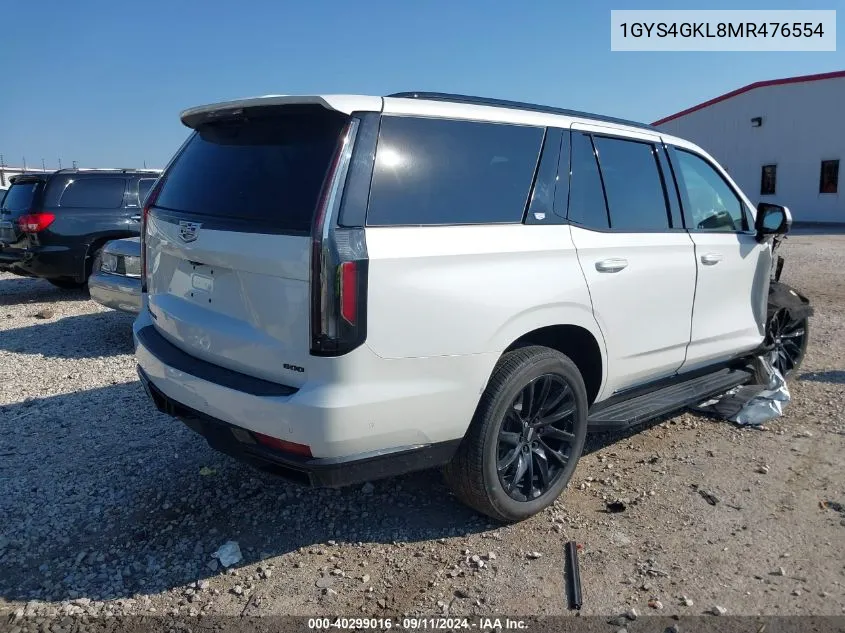 2021 Cadillac Escalade 4Wd Sport Platinum VIN: 1GYS4GKL8MR476554 Lot: 40299016