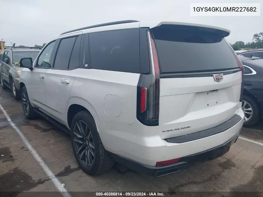 2021 Cadillac Escalade 4Wd Sport Platinum VIN: 1GYS4GKL0MR227682 Lot: 40386814