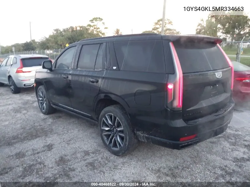 2021 Cadillac Escalade Sport Platinum VIN: 1GYS4GKL5MR334663 Lot: 40468522