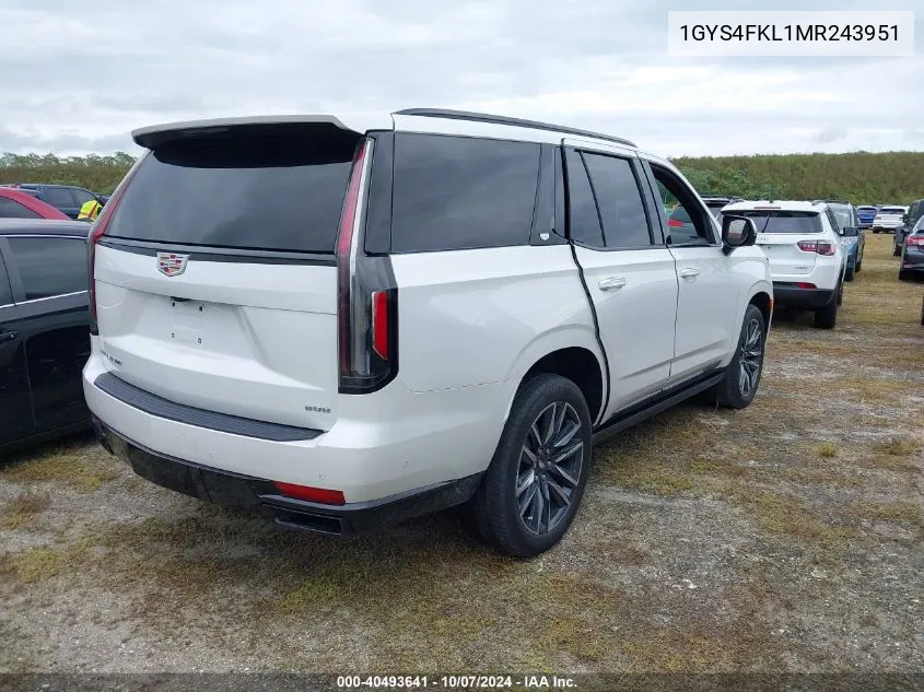 1GYS4FKL1MR243951 2021 Cadillac Escalade Sport