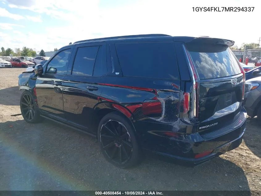 1GYS4FKL7MR294337 2021 Cadillac Escalade Sport