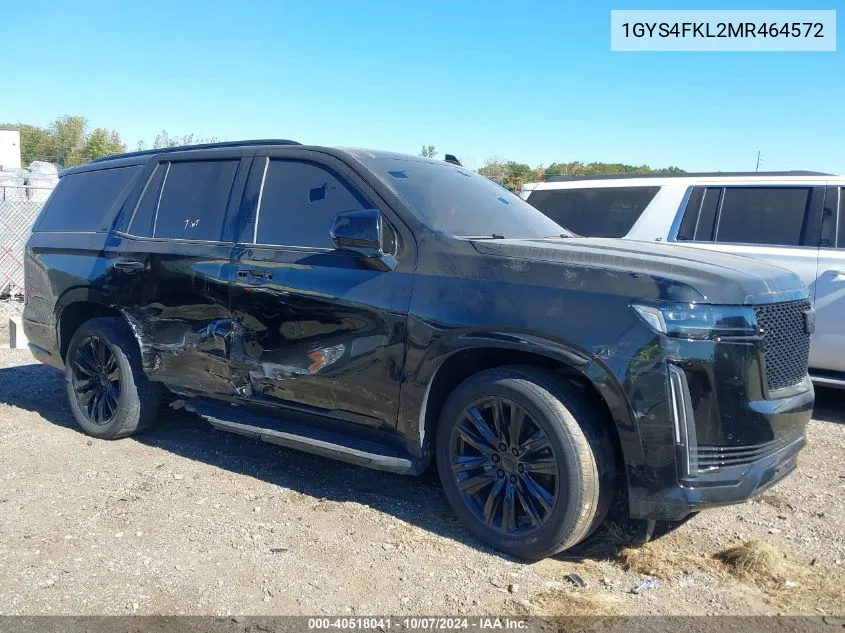 2021 Cadillac Escalade Sport VIN: 1GYS4FKL2MR464572 Lot: 40518041