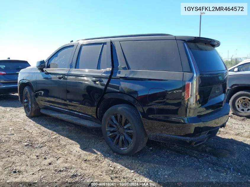 2021 Cadillac Escalade Sport VIN: 1GYS4FKL2MR464572 Lot: 40518041