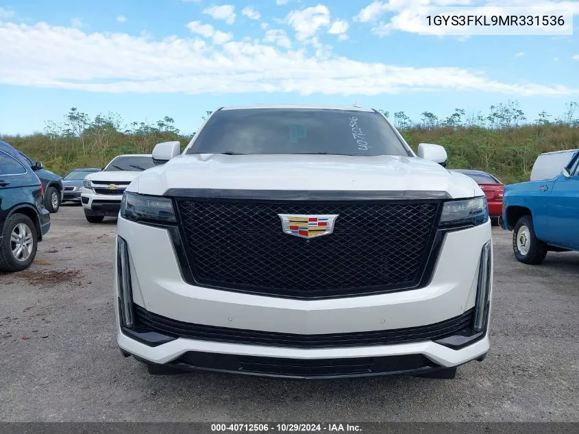 2021 Cadillac Escalade 2Wd Sport VIN: 1GYS3FKL9MR331536 Lot: 40712506