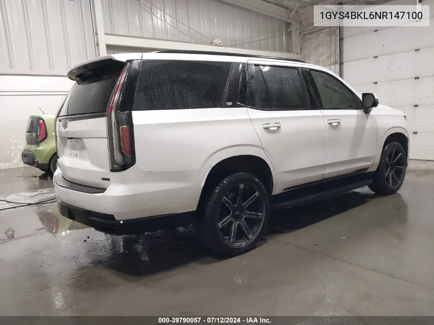 1GYS4BKL6NR147100 2022 Cadillac Escalade 4Wd Premium Luxury