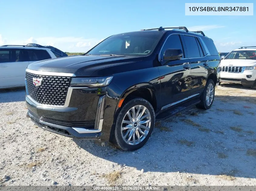 2022 Cadillac Escalade 4Wd Premium Luxury VIN: 1GYS4BKL8NR347881 Lot: 40506328