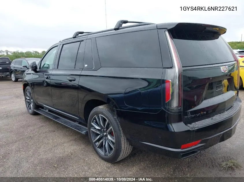 2022 Cadillac Escalade Esv Sport Platinum VIN: 1GYS4RKL6NR227621 Lot: 40514039