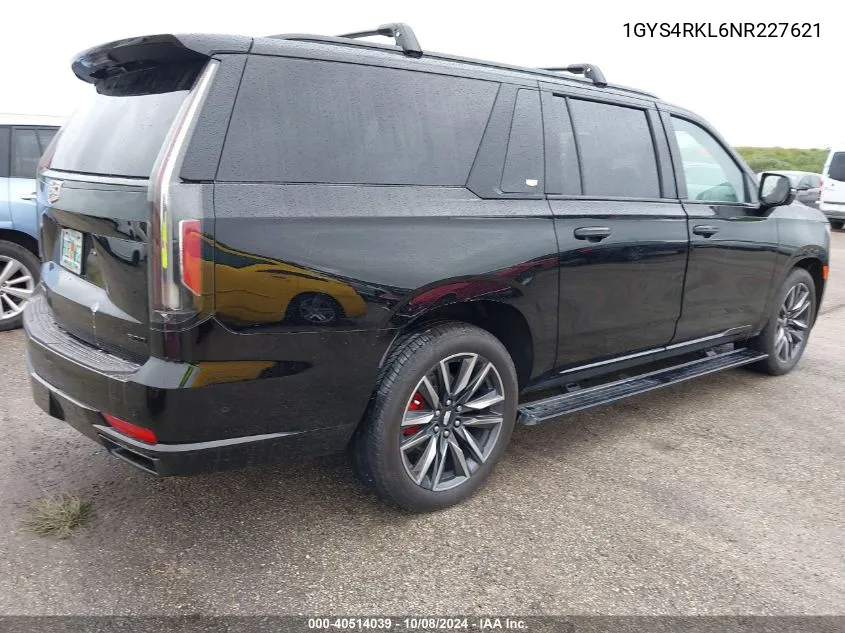 1GYS4RKL6NR227621 2022 Cadillac Escalade Esv Sport Platinum