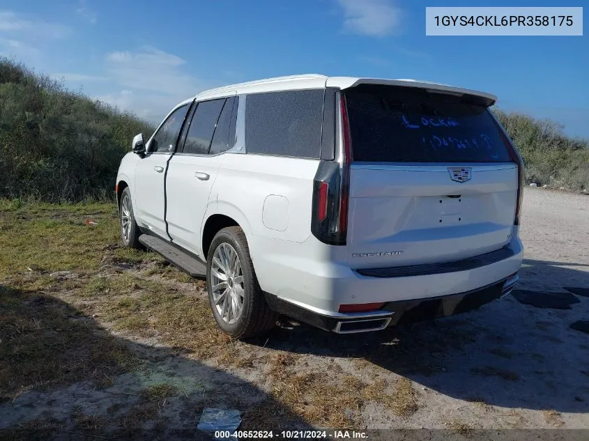 2023 Cadillac Escalade Premium Luxury VIN: 1GYS4CKL6PR358175 Lot: 40652624