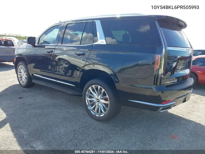 2023 Cadillac Escalade 4Wd Premium Luxury VIN: 1GYS4BKL6PR505993 Lot: 40764281