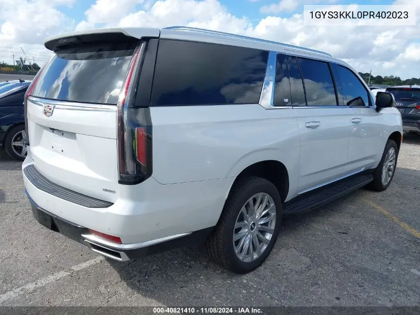 2023 Cadillac Escalade Esv 2Wd Premium Luxury VIN: 1GYS3KKL0PR402023 Lot: 40821410