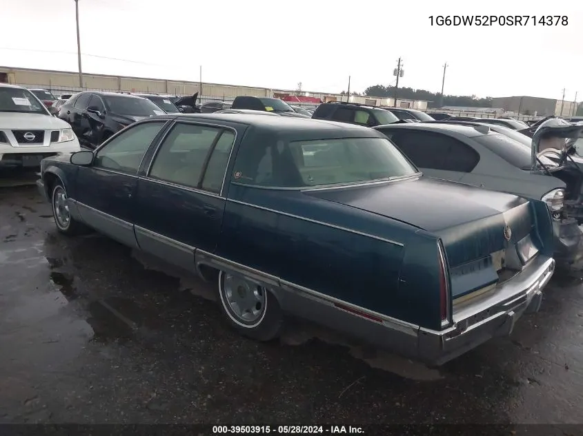 1995 Cadillac Fleetwood Brougham VIN: 1G6DW52P0SR714378 Lot: 39503915