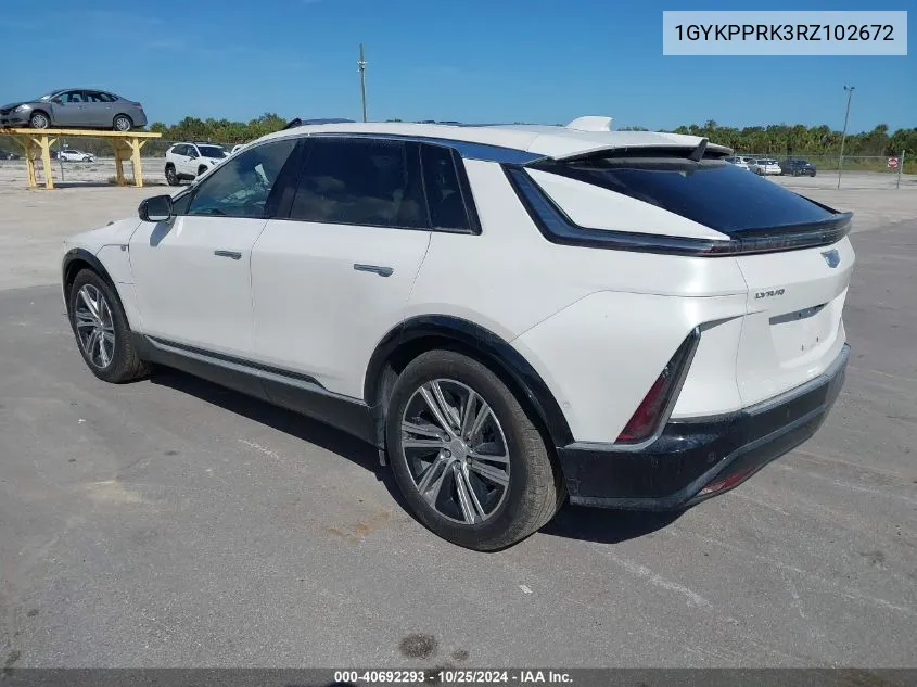 2024 Cadillac Lyriq Luxury W/1Sc VIN: 1GYKPPRK3RZ102672 Lot: 40692293