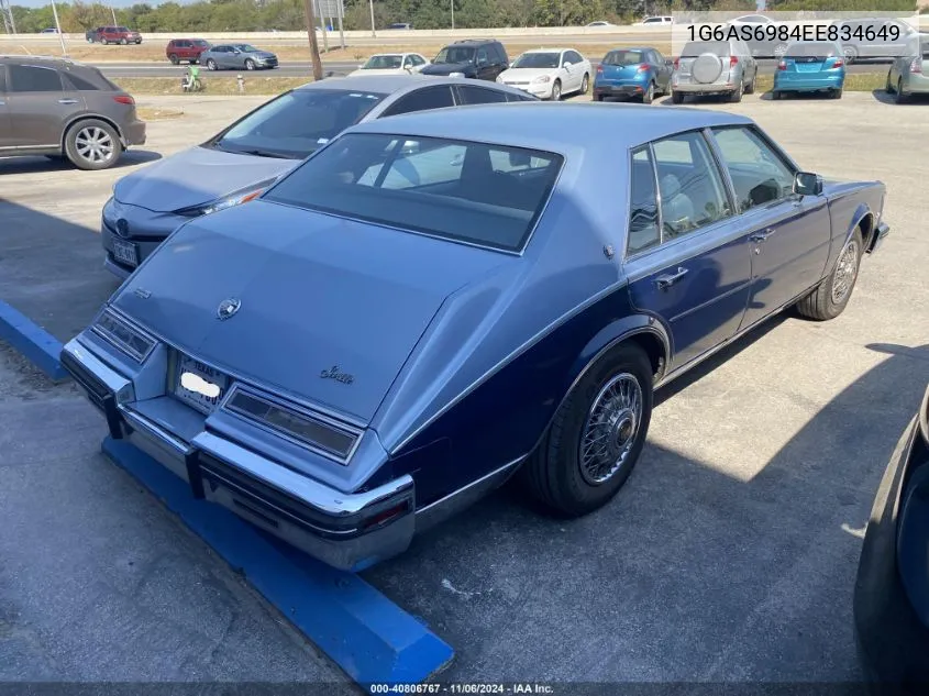 1984 Cadillac Seville VIN: 1G6AS6984EE834649 Lot: 40806767