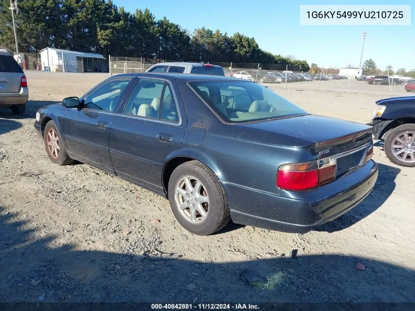 2000 Cadillac Seville Sts VIN: 1G6KY5499YU210725 Lot: 40842881