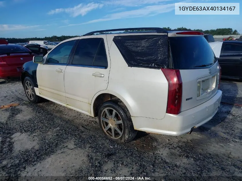 2004 Cadillac Srx V8 VIN: 1GYDE63AX40134167 Lot: 40056652