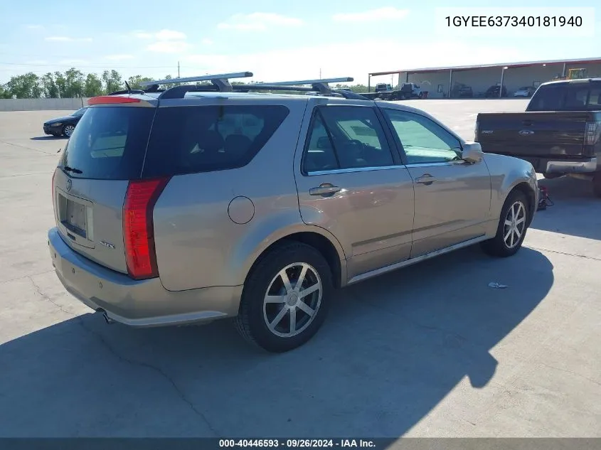 2004 Cadillac Srx Standard VIN: 1GYEE637340181940 Lot: 40446593