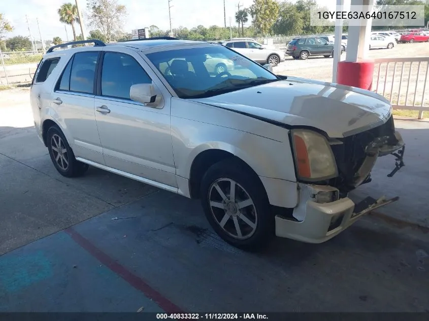 1GYEE63A640167512 2004 Cadillac Srx V8