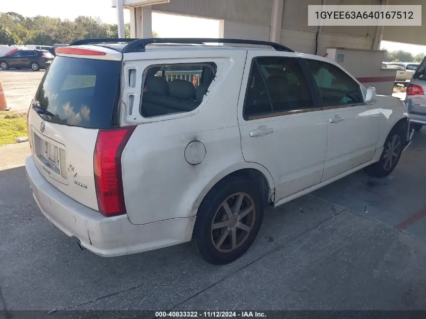 1GYEE63A640167512 2004 Cadillac Srx V8