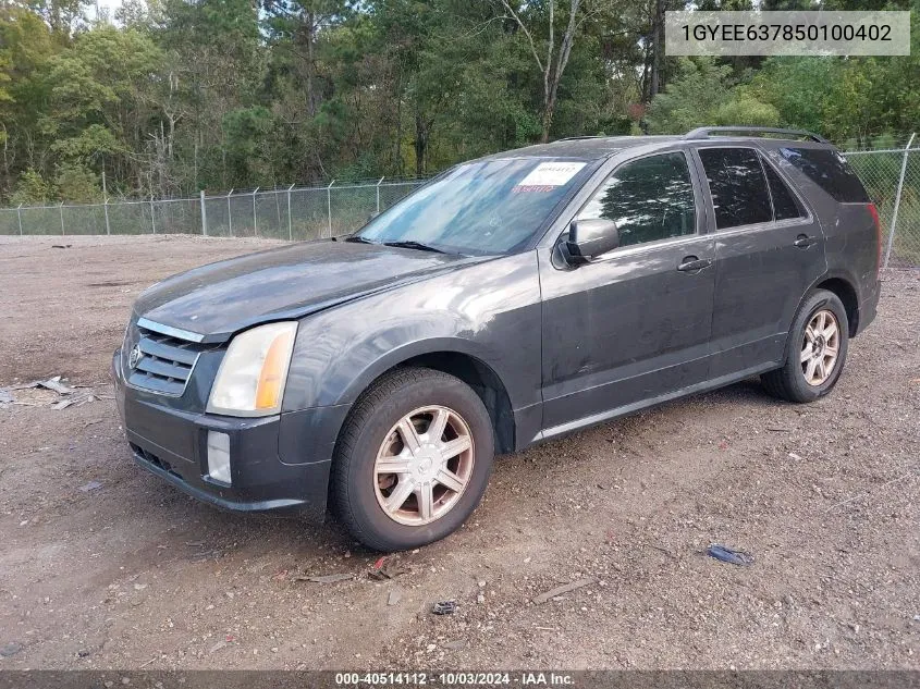 1GYEE637850100402 2005 Cadillac Srx V6