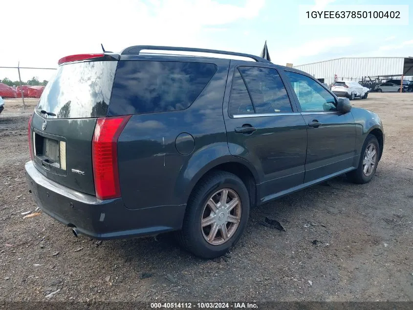 1GYEE637850100402 2005 Cadillac Srx V6