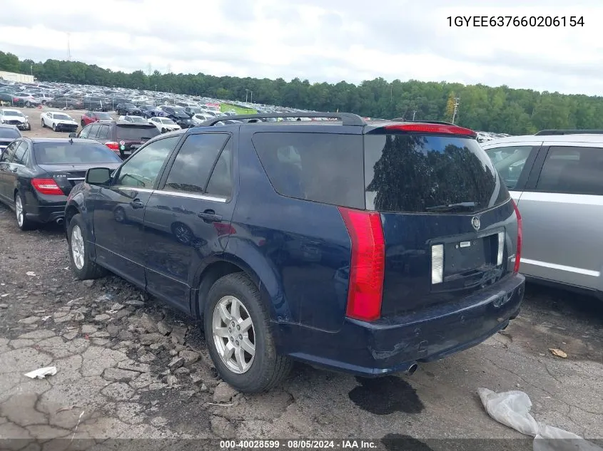 2006 Cadillac Srx V6 VIN: 1GYEE637660206154 Lot: 40028599