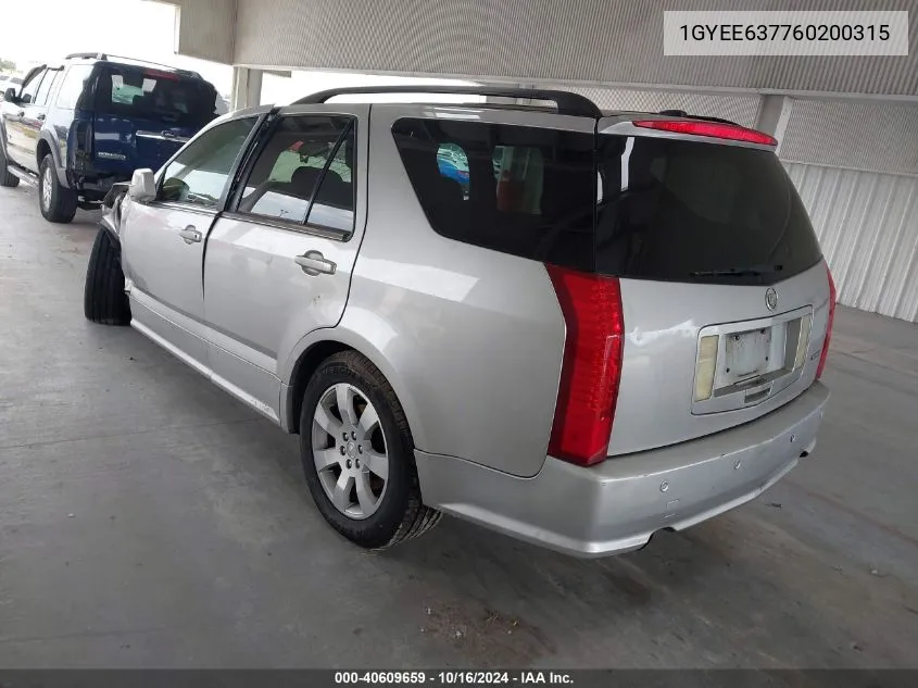 1GYEE637760200315 2006 Cadillac Srx V6