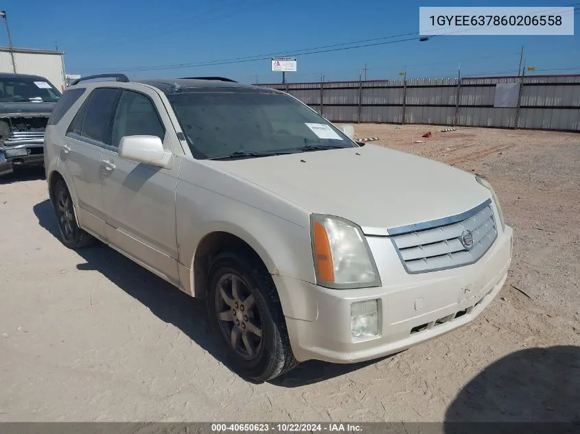 2006 Cadillac Srx V6 VIN: 1GYEE637860206558 Lot: 40650623