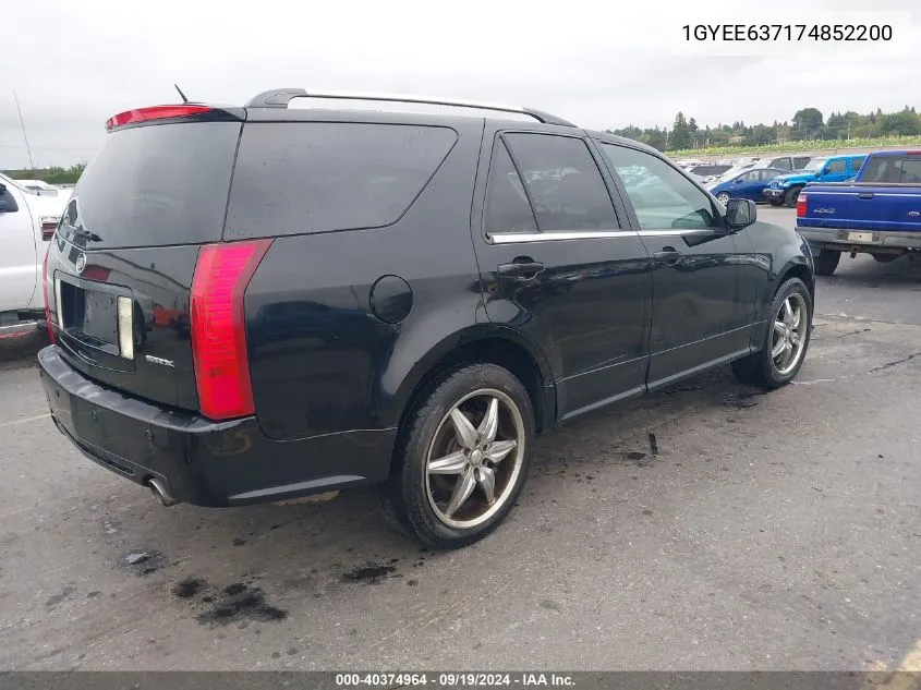 2007 Cadillac Srx V6 VIN: 1GYEE637174852200 Lot: 40374964