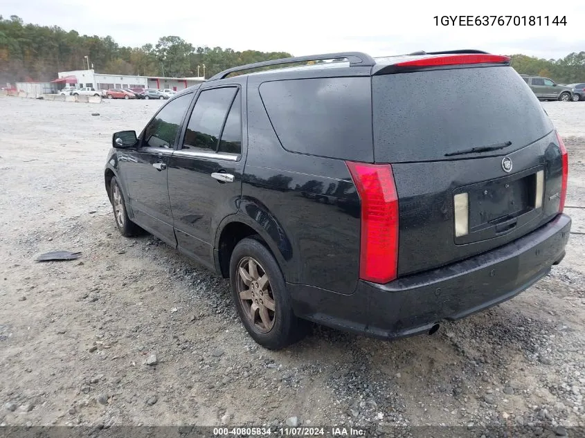 2007 Cadillac Srx V6 VIN: 1GYEE637670181144 Lot: 40805834