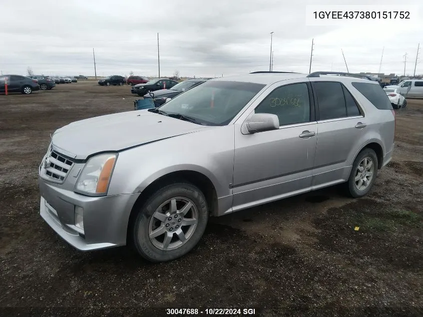 2008 Cadillac Srx VIN: 1GYEE437380151752 Lot: 30047688