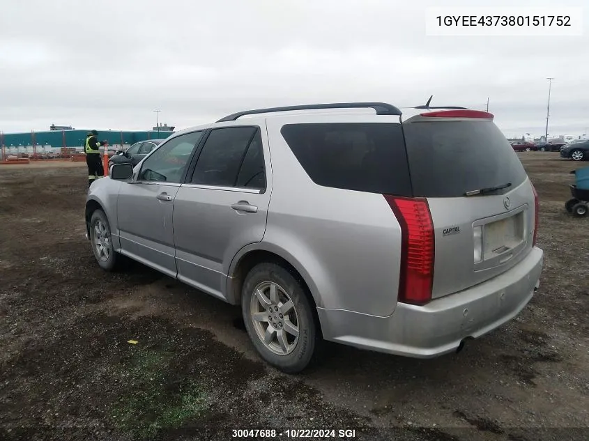 2008 Cadillac Srx VIN: 1GYEE437380151752 Lot: 30047688