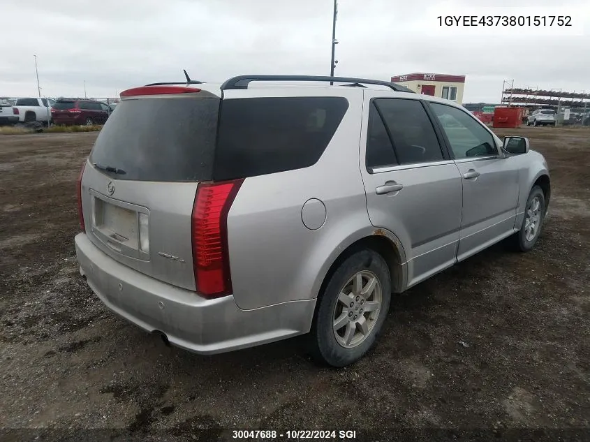 2008 Cadillac Srx VIN: 1GYEE437380151752 Lot: 30047688