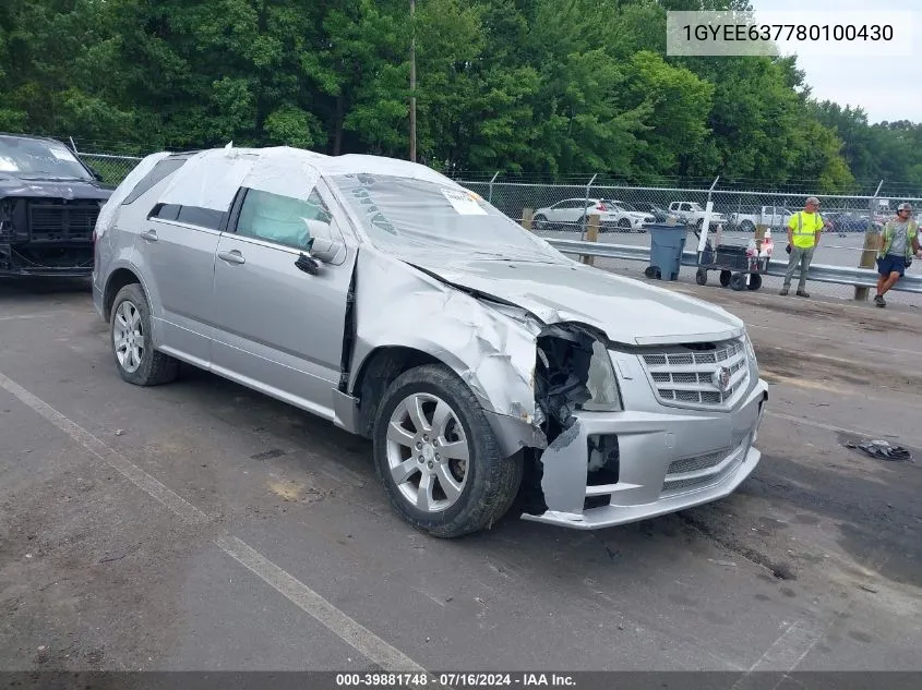 2008 Cadillac Srx V6 VIN: 1GYEE637780100430 Lot: 39881748