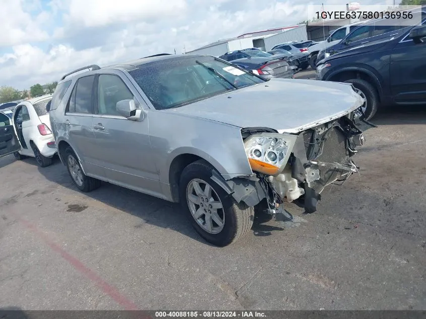 2008 Cadillac Srx VIN: 1GYEE637580136956 Lot: 40088185