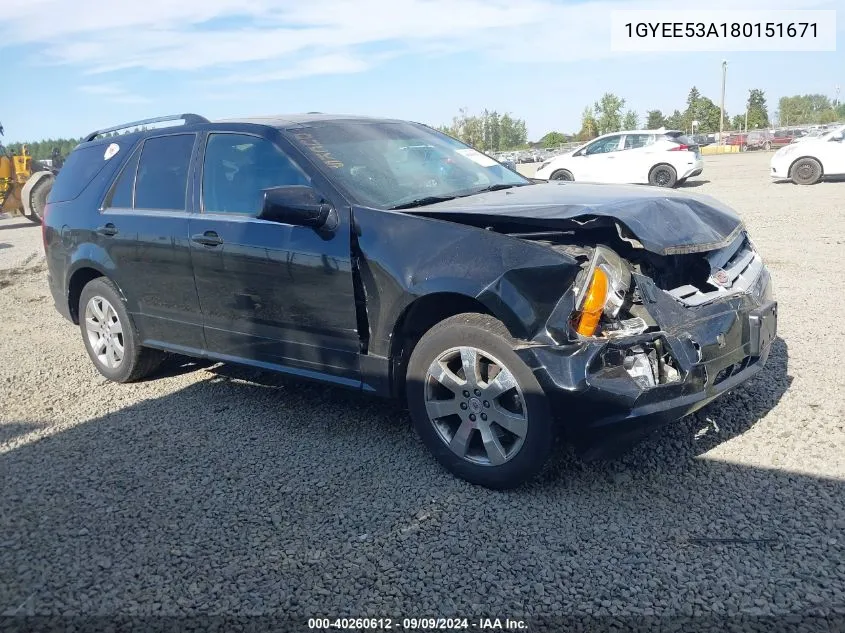 2008 Cadillac Srx V8 VIN: 1GYEE53A180151671 Lot: 40260612