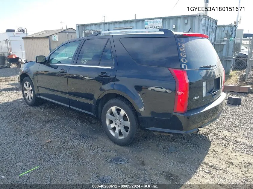 1GYEE53A180151671 2008 Cadillac Srx V8