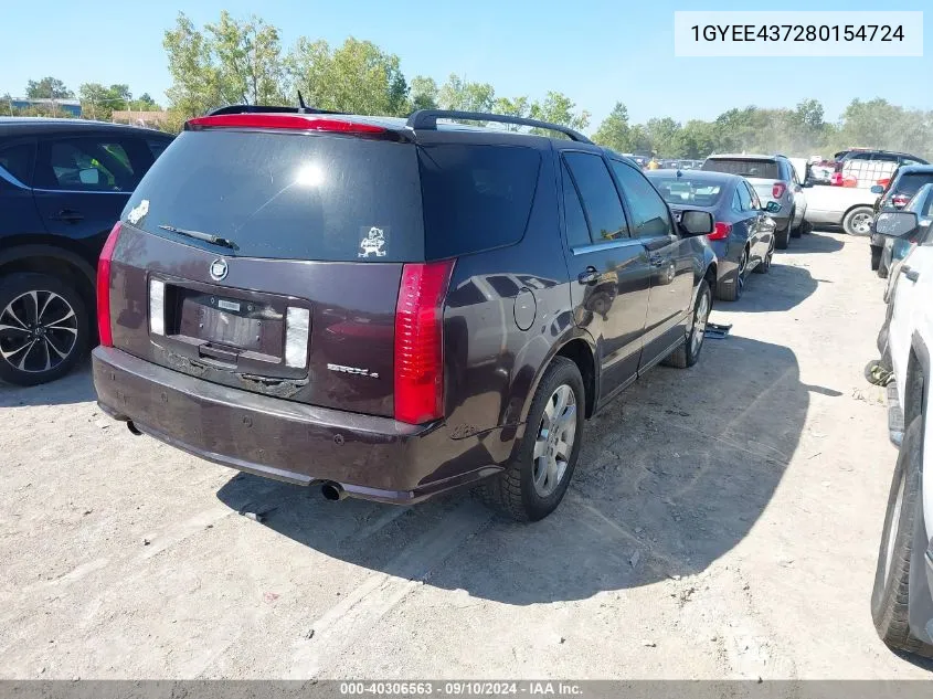 2008 Cadillac Srx VIN: 1GYEE437280154724 Lot: 40306563