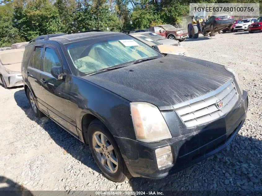 2008 Cadillac Srx V6 VIN: 1GYEE637480100756 Lot: 40538409