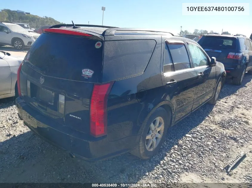 2008 Cadillac Srx V6 VIN: 1GYEE637480100756 Lot: 40538409