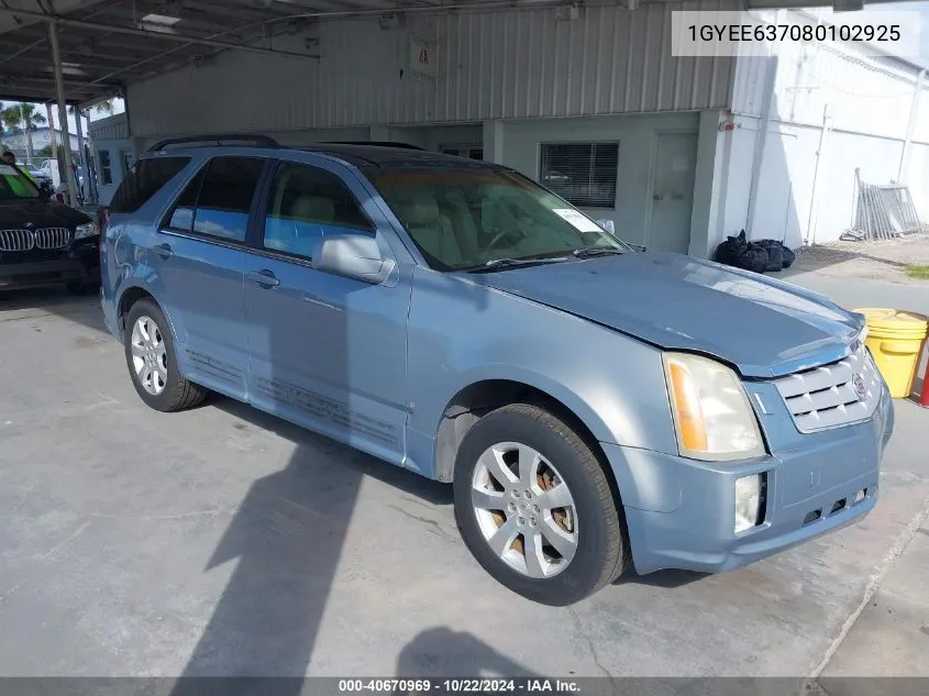 2008 Cadillac Srx V6 VIN: 1GYEE637080102925 Lot: 40670969