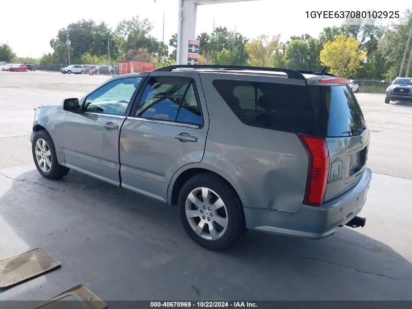 2008 Cadillac Srx V6 VIN: 1GYEE637080102925 Lot: 40670969